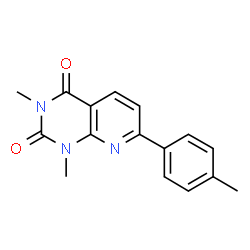 ChemSpider 2D Image | 1,3-Dimethyl-7-(4-methylphenyl)pyrido[2,3-d]pyrimidine-2,4(1H,3H)-dione | C16H15N3O2