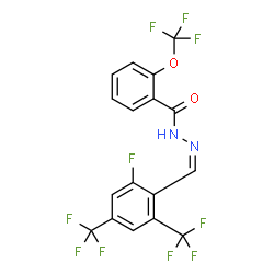 ChemSpider 2D Image | N'-{(Z)-[2-Fluoro-4,6-bis(trifluoromethyl)phenyl]methylene}-2-(trifluoromethoxy)benzohydrazide | C17H8F10N2O2