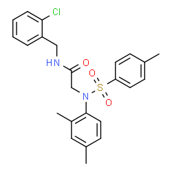ChemSpider 2D Image | N-(2-Chlorobenzyl)-N~2~-(2,4-dimethylphenyl)-N~2~-[(4-methylphenyl)sulfonyl]glycinamide | C24H25ClN2O3S
