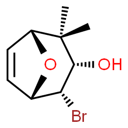 ChemSpider 2D Image | (1R,3S,4S,5S)-4-Bromo-2,2-dimethyl-8-oxabicyclo[3.2.1]oct-6-en-3-ol | C9H13BrO2