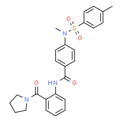 ChemSpider 2D Image | 4-{Methyl[(4-methylphenyl)sulfonyl]amino}-N-[2-(1-pyrrolidinylcarbonyl)phenyl]benzamide | C26H27N3O4S