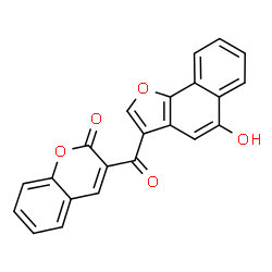 ChemSpider 2D Image | 3-[(5-Hydroxynaphtho[1,2-b]furan-3-yl)carbonyl]-2H-chromen-2-one | C22H12O5