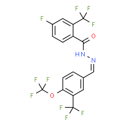 ChemSpider 2D Image | 4-Fluoro-N'-{(Z)-[4-(trifluoromethoxy)-3-(trifluoromethyl)phenyl]methylene}-2-(trifluoromethyl)benzohydrazide | C17H8F10N2O2