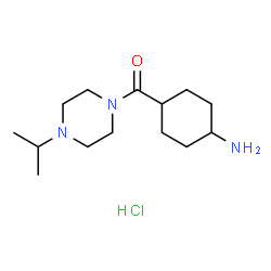 ChemSpider 2D Image | (4-Aminocyclohexyl)(4-isopropyl-1-piperazinyl)methanone hydrochloride (1:1) | C14H28ClN3O