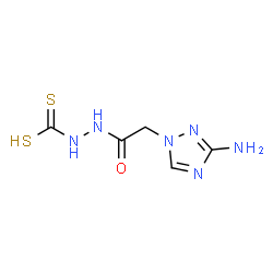 ChemSpider 2D Image | 2-[(3-Amino-1H-1,2,4-triazol-1-yl)acetyl]hydrazinecarbodithioic acid | C5H8N6OS2