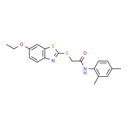 ChemSpider 2D Image | N-(2,4-Dimethylphenyl)-2-[(6-ethoxy-1,3-benzothiazol-2-yl)sulfanyl]acetamide | C19H20N2O2S2