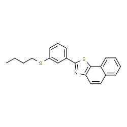 ChemSpider 2D Image | 2-[3-(Butylsulfanyl)phenyl]naphtho[2,1-d][1,3]thiazole | C21H19NS2