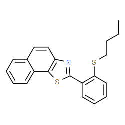 ChemSpider 2D Image | 2-[2-(Butylsulfanyl)phenyl]naphtho[2,1-d][1,3]thiazole | C21H19NS2