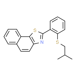 ChemSpider 2D Image | 2-[2-(Isobutylsulfanyl)phenyl]naphtho[2,1-d][1,3]thiazole | C21H19NS2