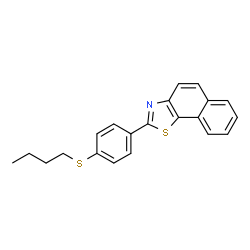 ChemSpider 2D Image | 2-[4-(Butylsulfanyl)phenyl]naphtho[2,1-d][1,3]thiazole | C21H19NS2