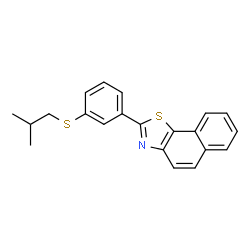 ChemSpider 2D Image | 2-[3-(Isobutylsulfanyl)phenyl]naphtho[2,1-d][1,3]thiazole | C21H19NS2