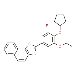 ChemSpider 2D Image | 2-[3-Bromo-4-(cyclopentyloxy)-5-ethoxyphenyl]naphtho[2,1-d][1,3]thiazole | C24H22BrNO2S