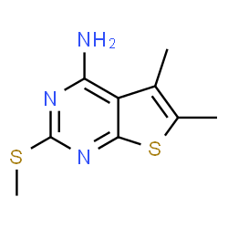 ChemSpider 2D Image | 5,6-Dimethyl-2-(methylthio)thieno[2,3-d]pyrimidin-4-amine | C9H11N3S2