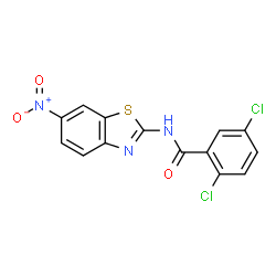 ChemSpider 2D Image | 2,5-Dichloro-N-(6-nitro-1,3-benzothiazol-2-yl)benzamide | C14H7Cl2N3O3S