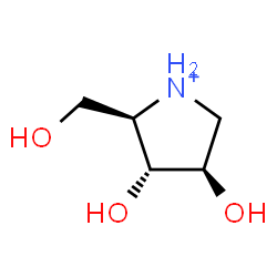 ChemSpider 2D Image | (2R,3R,4R)-3,4-Dihydroxy-2-(hydroxymethyl)pyrrolidinium | C5H12NO3
