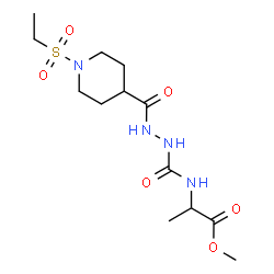 ChemSpider 2D Image | Methyl N-[(2-{[1-(ethylsulfonyl)-4-piperidinyl]carbonyl}hydrazino)carbonyl]alaninate | C13H24N4O6S