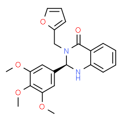 ChemSpider 2D Image | (2R)-3-(2-Furylmethyl)-2-(3,4,5-trimethoxyphenyl)-2,3-dihydro-4(1H)-quinazolinone | C22H22N2O5