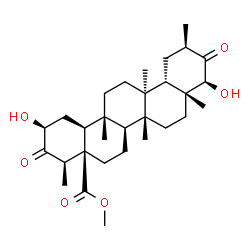ChemSpider 2D Image | Methyl (2S,4R,4aR,6aS,6bR,8aR,9S,11R,12aS,12bS,14aR,14bS)-2,9-dihydroxy-4,6b,8a,11,12b,14a-hexamethyl-3,10-dioxoicosahydro-4a(2H)-picenecarboxylate | C30H46O6