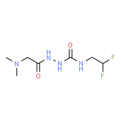 ChemSpider 2D Image | N-(2,2-Difluoroethyl)-2-[(dimethylamino)acetyl]hydrazinecarboxamide (non-preferred name) | C7H14F2N4O2