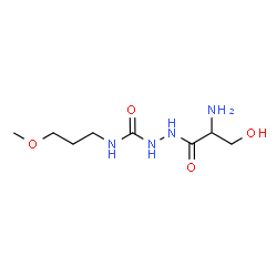 ChemSpider 2D Image | 2-(2-Amino-3-hydroxypropanoyl)-N-(3-methoxypropyl)hydrazinecarboxamide (non-preferred name) | C8H18N4O4