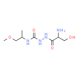 ChemSpider 2D Image | 2-(2-Amino-3-hydroxypropanoyl)-N-(1-methoxy-2-propanyl)hydrazinecarboxamide (non-preferred name) | C8H18N4O4