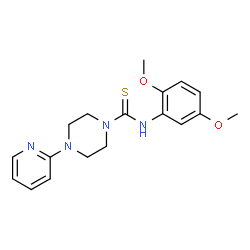 ChemSpider 2D Image | N-(2,5-Dimethoxyphenyl)-4-(2-pyridinyl)-1-piperazinecarbothioamide | C18H22N4O2S