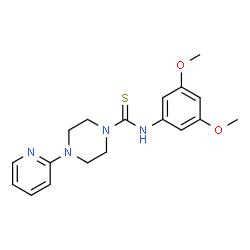 ChemSpider 2D Image | N-(3,5-Dimethoxyphenyl)-4-(2-pyridinyl)-1-piperazinecarbothioamide | C18H22N4O2S