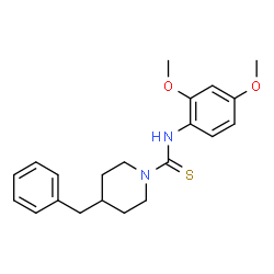 ChemSpider 2D Image | 4-Benzyl-N-(2,4-dimethoxyphenyl)-1-piperidinecarbothioamide | C21H26N2O2S