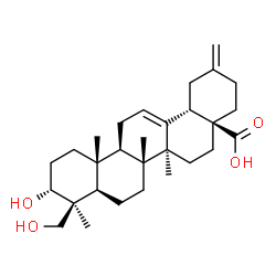 ChemSpider 2D Image | (4aS,6aS,6bR,8aR,9S,10R,12aR,12bR,14bS)-10-Hydroxy-9-(hydroxymethyl)-6a,6b,9,12a-tetramethyl-2-methylene-1,3,4,5,6,6a,6b,7,8,8a,9,10,11,12,12a,12b,13,14b-octadecahydro-4a(2H)-picenecarboxylic acid | C29H44O4