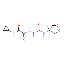 ChemSpider 2D Image | 2-[(Cyclopropylamino)(oxo)acetyl]-N-(1,3-dichloro-2-methyl-2-propanyl)hydrazinecarboxamide | C10H16Cl2N4O3
