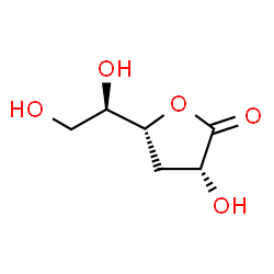 ChemSpider 2D Image | (3R,5R)-5-[(1R)-1,2-Dihydroxyethyl]-3-hydroxydihydro-2(3H)-furanone | C6H10O5