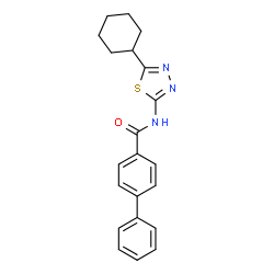 ChemSpider 2D Image | N-(5-Cyclohexyl-1,3,4-thiadiazol-2-yl)-4-biphenylcarboxamide | C21H21N3OS