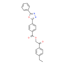 ChemSpider 2D Image | 2-(4-Ethylphenyl)-2-oxoethyl 4-(5-phenyl-1,3,4-oxadiazol-2-yl)benzoate | C25H20N2O4