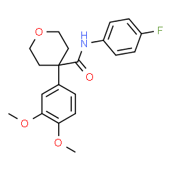 ChemSpider 2D Image | 4-(3,4-Dimethoxyphenyl)-N-(4-fluorophenyl)tetrahydro-2H-pyran-4-carboxamide | C20H22FNO4