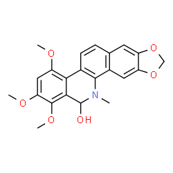 ChemSpider 2D Image | 1,2,4-Trimethoxy-12-methyl-12,13-dihydro[1,3]benzodioxolo[5,6-c]phenanthridin-13-ol | C22H21NO6