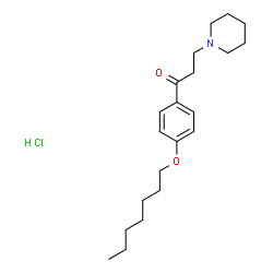 ChemSpider 2D Image | 1-[4-(Heptyloxy)phenyl]-3-(1-piperidinyl)-1-propanone hydrochloride (1:1) | C21H34ClNO2