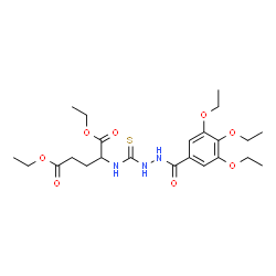 ChemSpider 2D Image | Diethyl N-{[2-(3,4,5-triethoxybenzoyl)hydrazino]carbonothioyl}glutamate | C23H35N3O8S