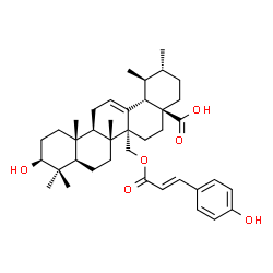 ChemSpider 2D Image | (3beta)-3-Hydroxy-27-{[(2E)-3-(4-hydroxyphenyl)-2-propenoyl]oxy}urs-12-en-28-oic acid | C39H54O6