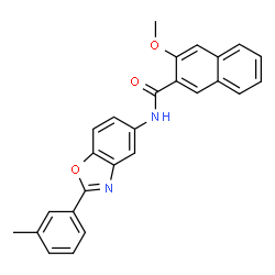 ChemSpider 2D Image | 3-Methoxy-N-[2-(3-methylphenyl)-1,3-benzoxazol-5-yl]-2-naphthamide | C26H20N2O3