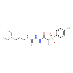 ChemSpider 2D Image | 2-{2-[(4-Chlorophenyl)sulfonyl]propanoyl}-N-[3-(diethylamino)propyl]hydrazinecarbothioamide | C17H27ClN4O3S2