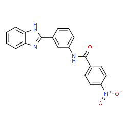 ChemSpider 2D Image | N-[3-(1H-Benzimidazol-2-yl)phenyl]-4-nitrobenzamide | C20H14N4O3