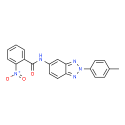 ChemSpider 2D Image | N-[2-(4-Methylphenyl)-2H-benzotriazol-5-yl]-2-nitrobenzamide | C20H15N5O3