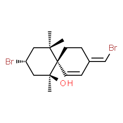 ChemSpider 2D Image | (1S,3R,6S,9E)-3-Bromo-9-(bromomethylene)-1,5,5-trimethylspiro[5.5]undec-7-en-1-ol | C15H22Br2O