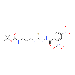 ChemSpider 2D Image | 2-Methyl-2-propanyl [3-({[2-(2,4-dinitrobenzoyl)hydrazino]carbonothioyl}amino)propyl]carbamate | C16H22N6O7S