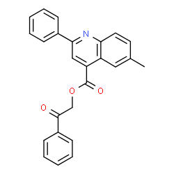 ChemSpider 2D Image | 2-Oxo-2-phenylethyl 6-methyl-2-phenyl-4-quinolinecarboxylate | C25H19NO3