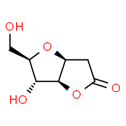ChemSpider 2D Image | (3aS,5R,6R,6aS)-6-Hydroxy-5-(hydroxymethyl)tetrahydrofuro[3,2-b]furan-2(3H)-one | C7H10O5