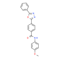 ChemSpider 2D Image | N-(4-Methoxyphenyl)-4-(5-phenyl-1,3,4-oxadiazol-2-yl)benzamide | C22H17N3O3