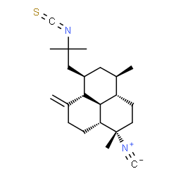 ChemSpider 2D Image | (1S,3aS,4R,6R,6aR,9aR,9bR)-1-Isocyano-6-(2-isothiocyanato-2-methylpropyl)-1,4-dimethyl-7-methylenedodecahydro-1H-phenalene | C22H32N2S
