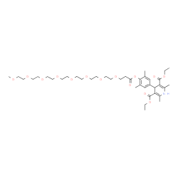 ChemSpider 2D Image | Diethyl 4-{3,5-dimethyl-4-[(26-oxo-2,5,8,11,14,17,20,23-octaoxahexacosan-26-yl)oxy]phenyl}-2,6-dimethyl-1,4-dihydro-3,5-pyridinedicarboxylate | C39H61NO14