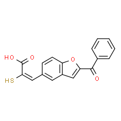 ChemSpider 2D Image | (2E)-3-(2-Benzoyl-1-benzofuran-5-yl)-2-sulfanylacrylic acid | C18H12O4S
